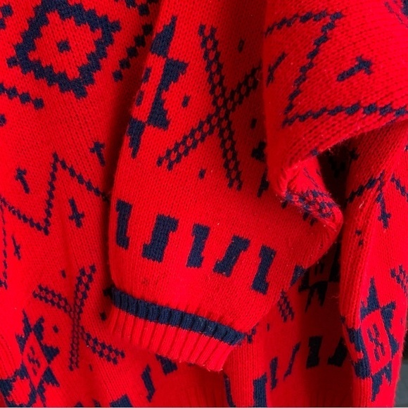 Vintage 80s 90s Geometric Crewneck Sweater Knit Size XL - Picture 4 of 7